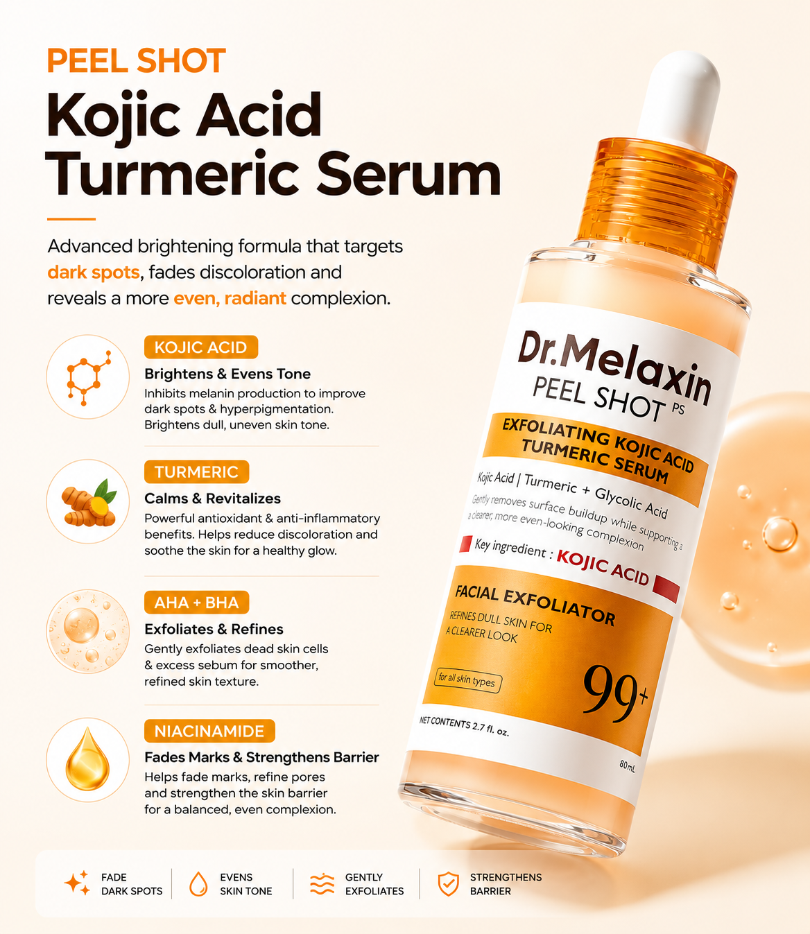Peel Shot kojic Acid Turmeric Serum